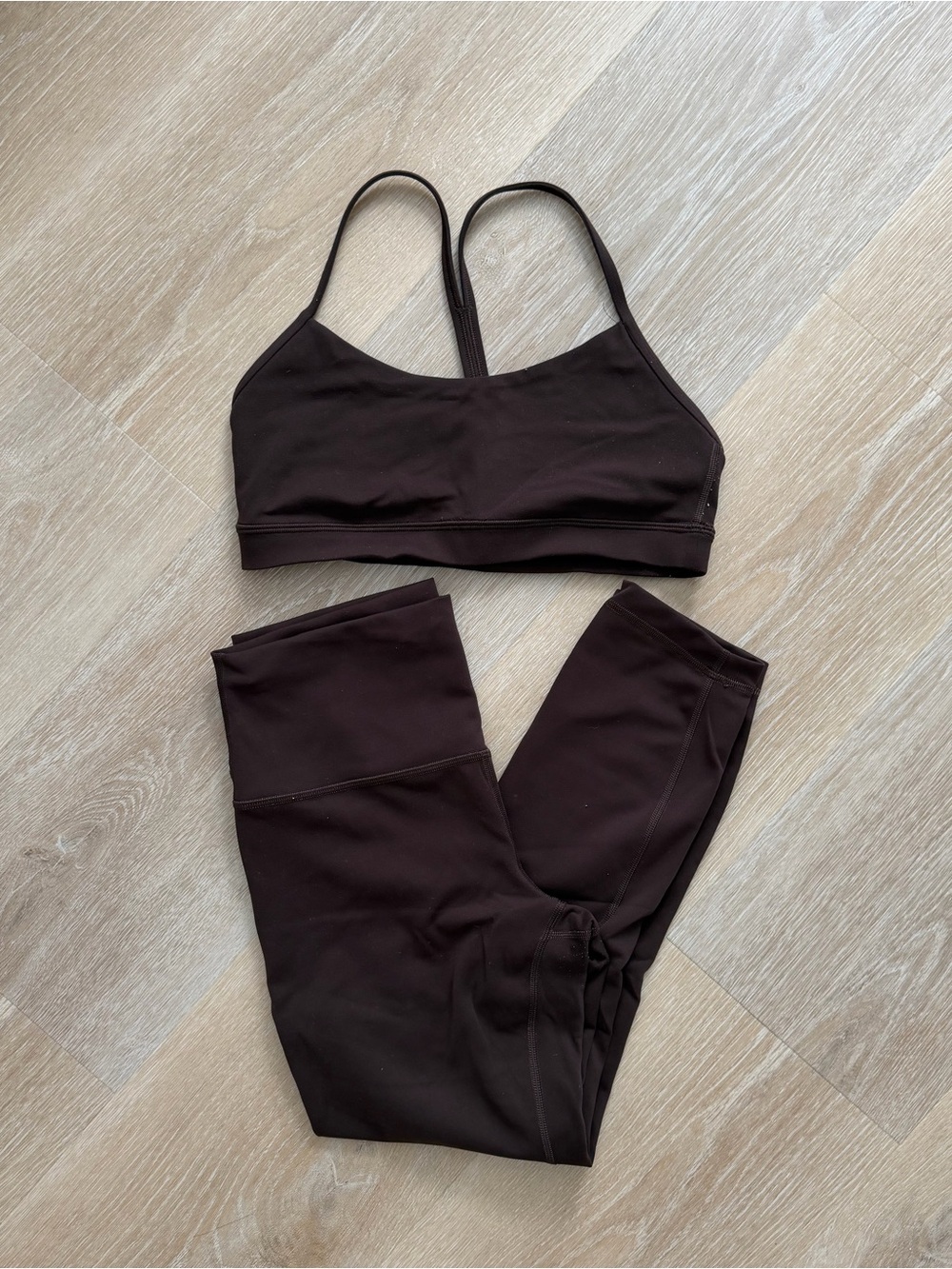lululemon athletica Brown Seamless Sports Bra and Leggings Set